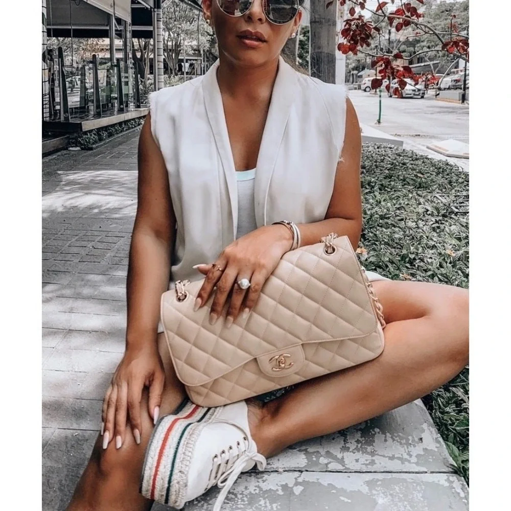Gucci Cream Canvas Platform Espadrille Sneakers with Red and Green Stripes